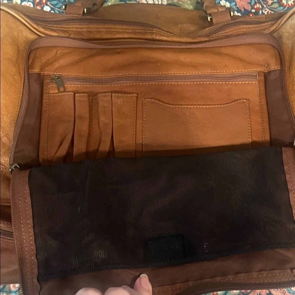 Vintage Boulder Ridge Tan Leather Duffel Bag